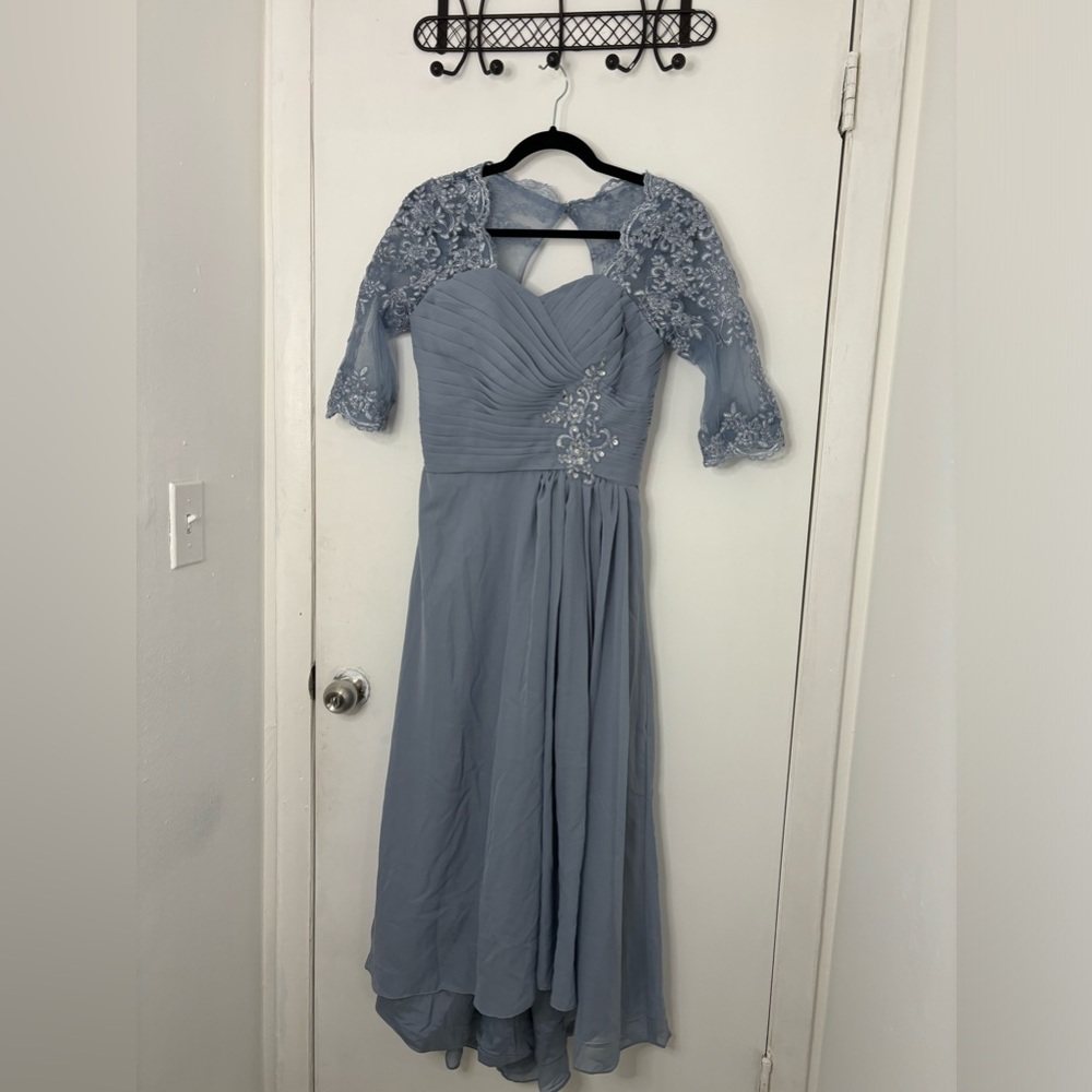 NEW Elegant Blue Lace Wedding Dress